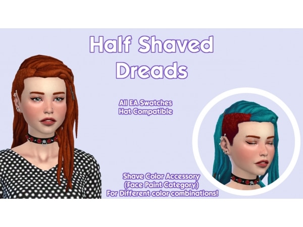 188080 side shaved dreads sims4 featured image