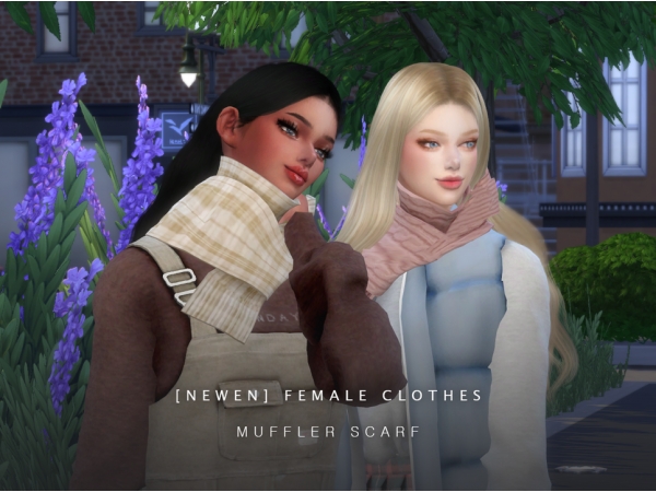 Newen’s Necessities: Sims 4 Chic Scarves & Sparkling Necklaces [Alpha CC & Accessories]