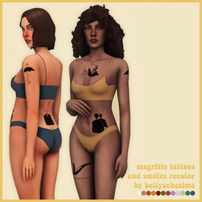 Search Results 26 BellyacheSims’ 200 Follower Celebration: Magritte Tattoos, Natalie Top, Beehive Panties Recolor