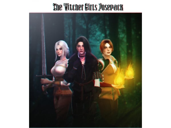193972 the witcher girls posepack sims4 featured image