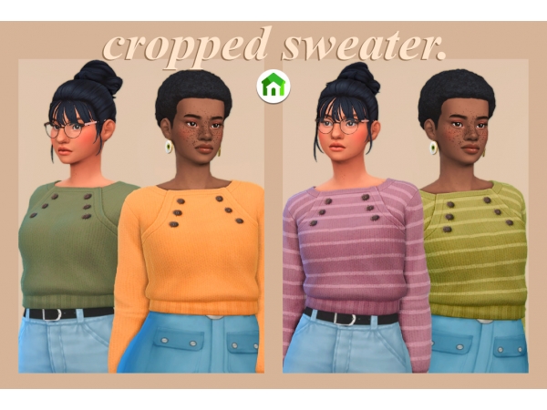 TheAlienShips’ Stellar Crop: Chic Cropped Sweater (AlphaCC Female Tops)