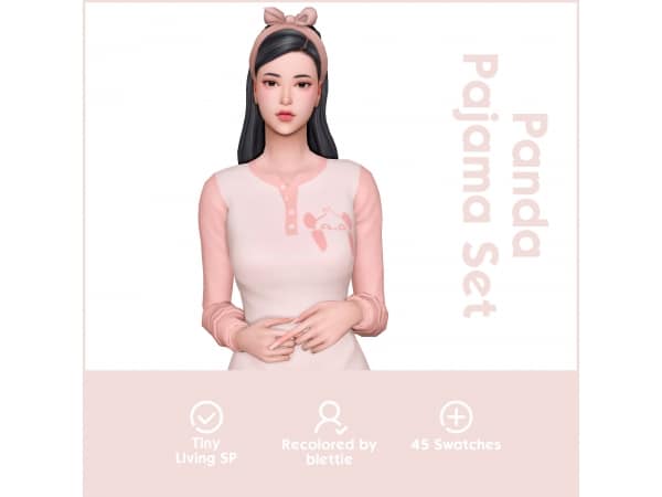 201806 panda pajama set by blettie sims4 featured image