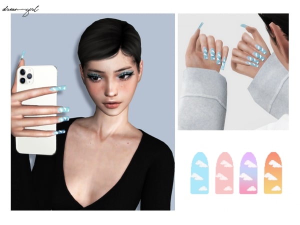 202097 jelly cloud nails sims4 featured image