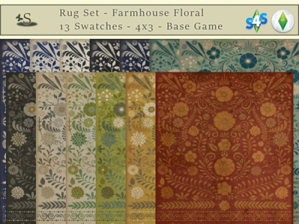 202405 rug set farmhouse floral sims4 featured image