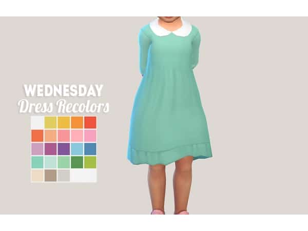 204582 wednesday dress recolors sims4 featured image