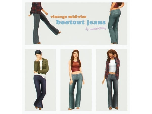 AlphaChic Vintage: Embrace Retro Style with Mid-Rise Bootcut Jeans