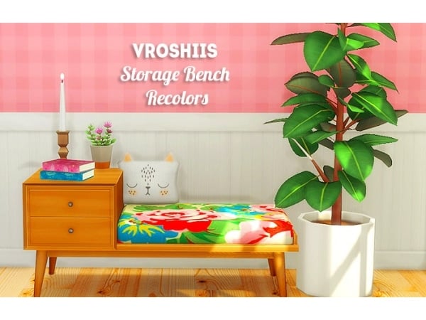 Vroshiis Elegance: Chic Storage Bench Recolors (Furniture & Accessory Essentials)