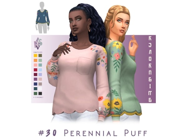 Blooming Elegance: Perennial Puff Blouse (Chic Female Tops & Blouses Collection)