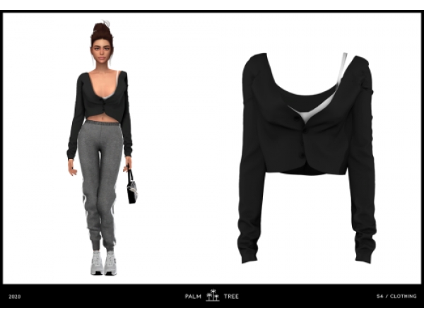 PalmTree Chic: Trendy Cropped Cardigan for Stylish Ensembles (#AlphaCC Collection)