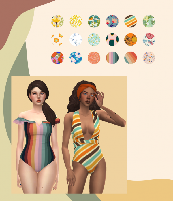 209805 swimsuit recolors retro patterns sims4 featured image