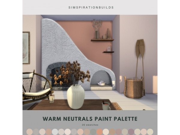 Simspiration Haven: Warm Neutrals & Alpha CC Paint Palette (Builds & Wallpapers)