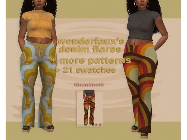 WonderFaux’s Denim Delight: Flares & Chic Patterns for Alpha Females (Clothing Sets & More)
