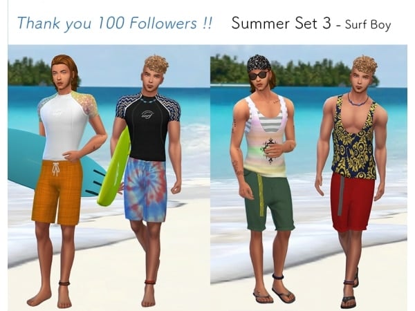 Surf Boy Bliss: Summer Set 3 (Tops, Shorts & Accessories)