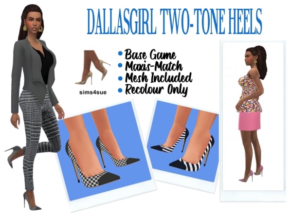 DallasGirl’s Delight: Chic Two-Tone Heels (Sexy AlphaCC Female Footwear)