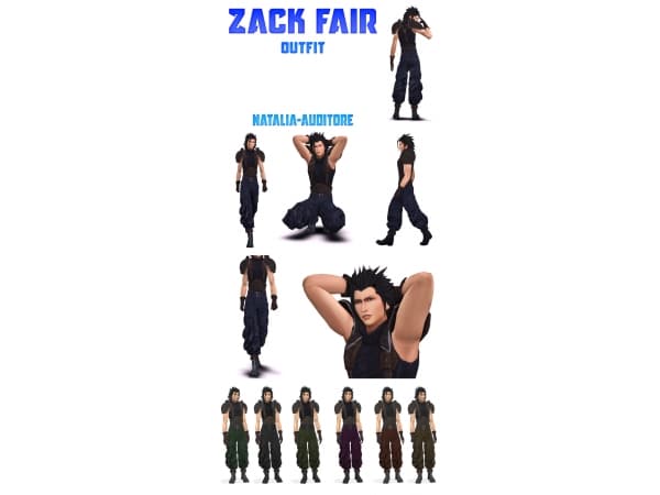 Zack’s Ensemble: Tailored by Natalia-Auditore (Outfits, Costumes & Alpha CC)