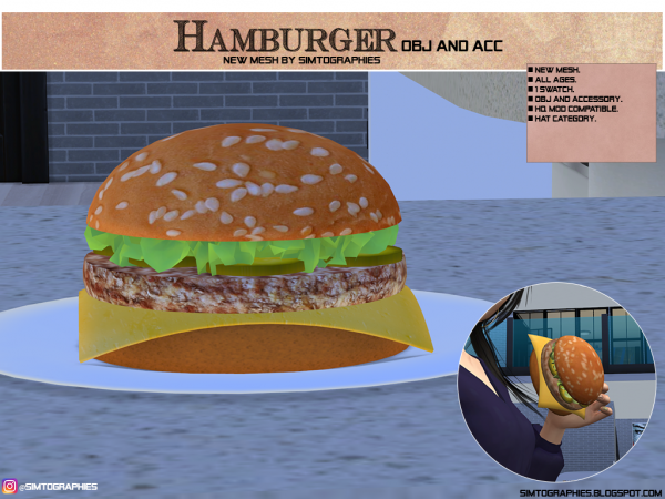 222341 hamburger object and accessory sims4 featured image