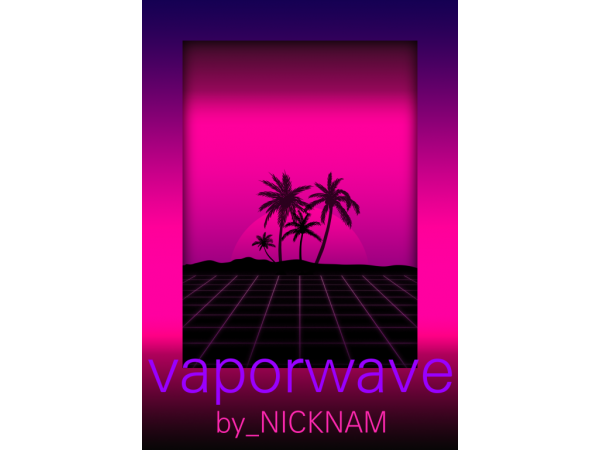 Neon Dreamscape: Vaporwave Aesthetics (by Nickname-Sims4) – Wall Decor & Paintings