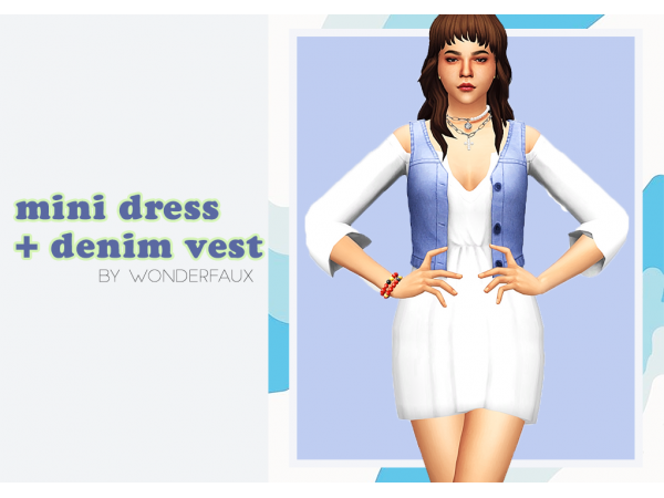 Daisy’s Denim Duo: Chic Mini Dress & Vest Ensemble (Alpha Female Outfits)