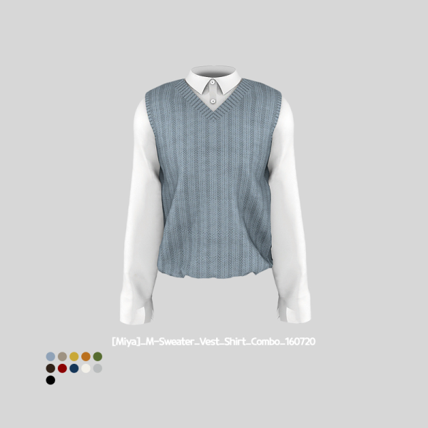 Miya’s Modern Mix: Sweater Vest & Shirt Combo for Men [AlphaClothes]