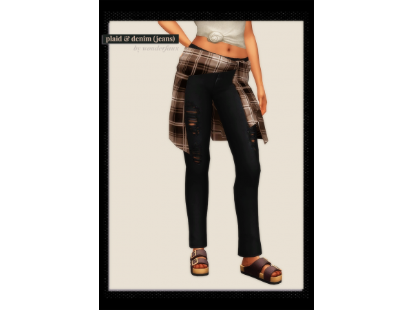 226766 plaid and denim jeans by wonderfaux sims4 featured image