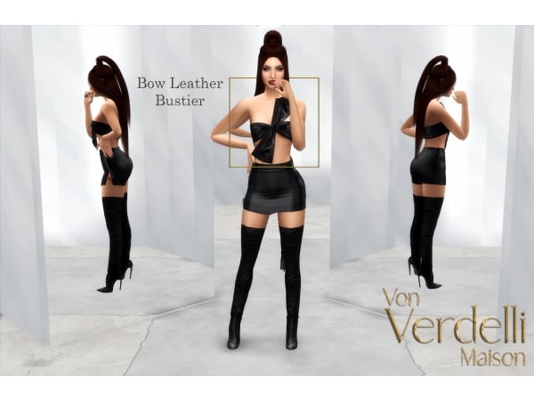 229015 bow leather bustier sims4 featured image
