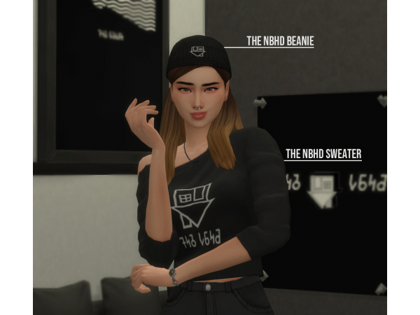 230504 the neighbourhood sweater and beanie by fivextreme sims4 featured image