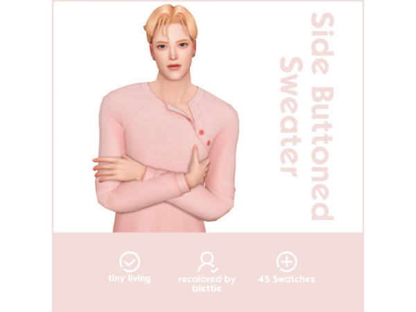 Blettie’s Classic Comfort: Side-Buttoned Sweater (AlphaCC Male Tops Collection)