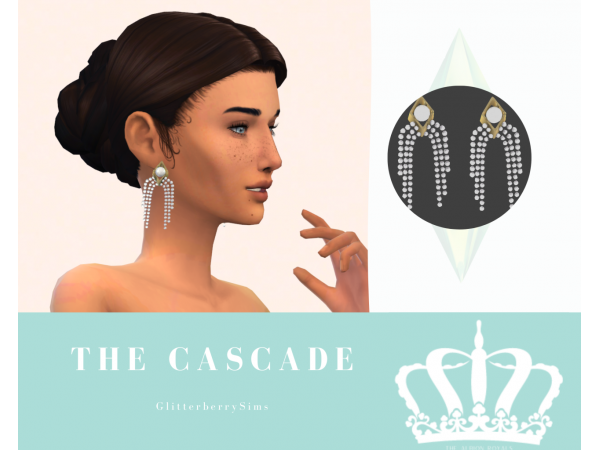 GlitterBerrySims’ Cascade Collection: Chic Rings & Earrings (Alpha CC Jewelries)