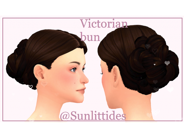 Victoria’s Elegance: Chic Victorian Bun for Long Hair (Alpha CC Inspired)