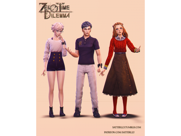 239257 zero time dilemma d team outfits sims4 featured image