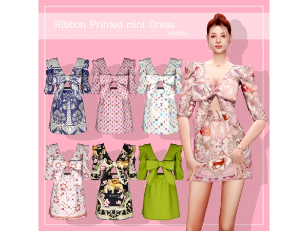 Ravishing Rhythms: [Rimings] Ribbon-Adorned Mini Dress