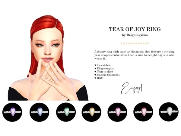 Alphacc’s Euphoria Collection: Tear of Joy Rings & Earrings (#Accessories #Jewelry)