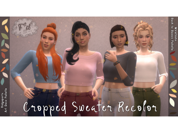 Chic Charm: Revamped Cropped Sweater Collection (AlphaCC Female Tops)