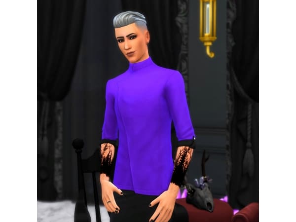 Vampiric Vogue: High Collar Shirts for the Alpha Male (Tops & Clothing Sets)