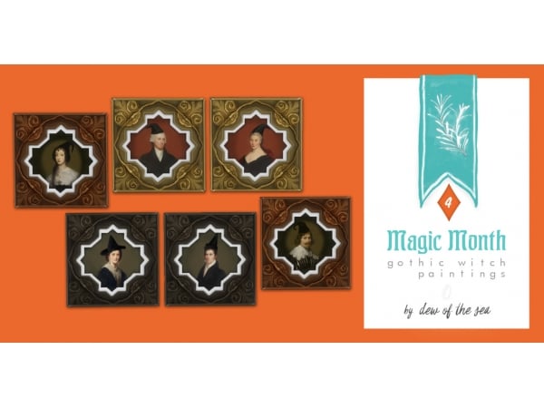 248145 magic month gothic witch paintings by dew of the sea sims4 featured image