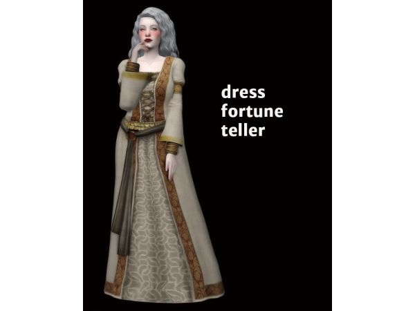 Medieval Muse: Historian Palette Recolored Sims Attire (Dresses, Costumes & Sets)