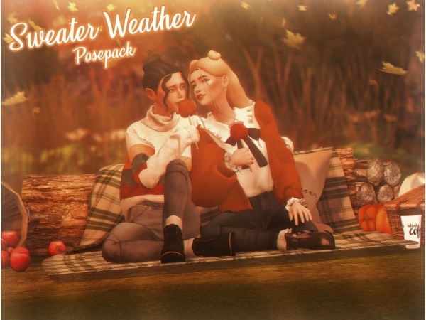 Cozy Embrace Collection: Sweater Weather Posepack (Alpha CC, Couple & Female Poses)