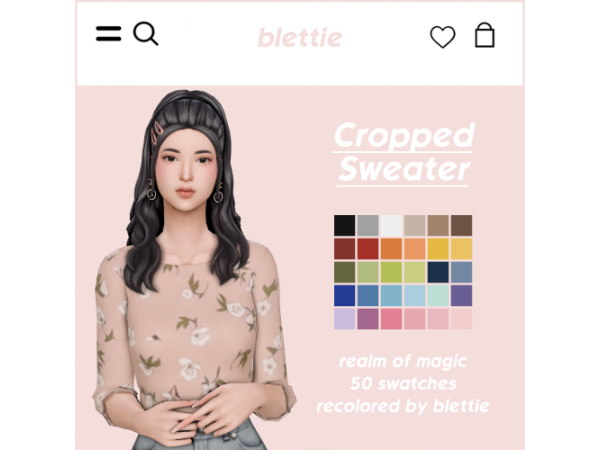 Blettie’s Chic Cozy Corner: Cropped Sweater Elegance (AlphaCC Female Tops)