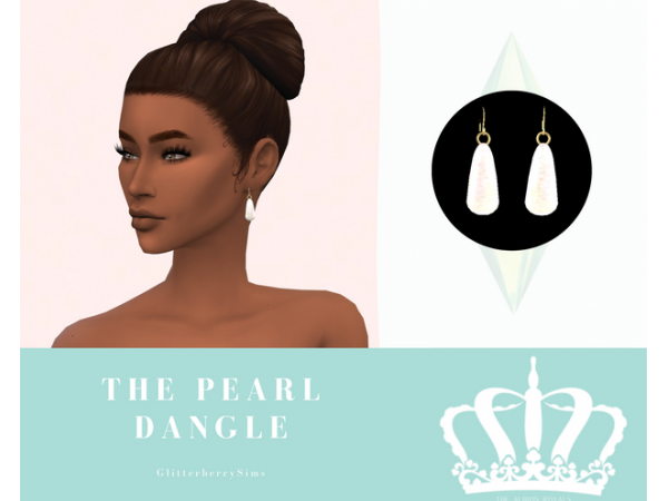 Glitterberry Sims’ Pearl Dangle (Elegant Rings & Earrings Collection)
