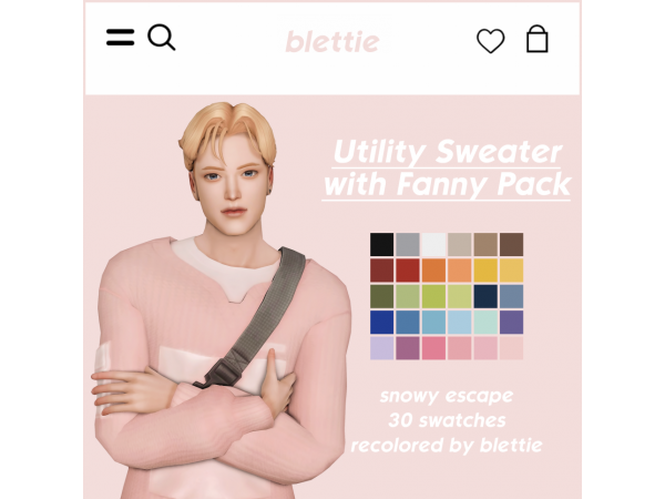 Bletitie’s Fusion Finesse: Utility Sweater with Built-In Fanny Pack (AlphaCC Male Collection)