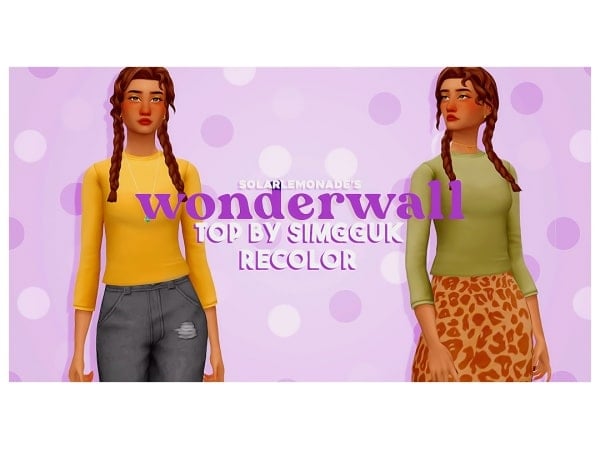Simgguk’s Chic Wonderwall: Recolored Tops by SolarLemonade (Alpha CC Female Clothing Sets)