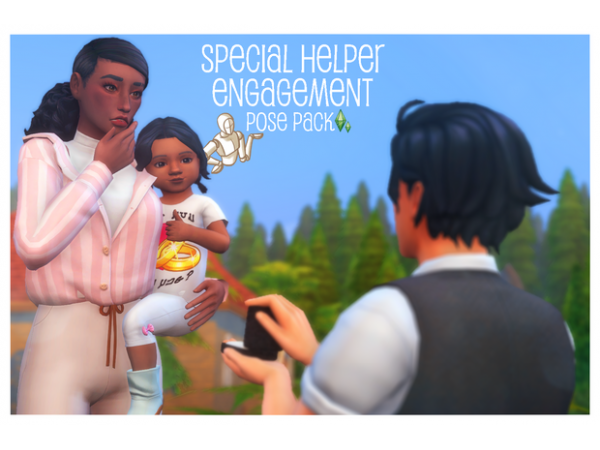 257588 secret helper engagement pose pack toddler shirts by samssims sims4 featured image