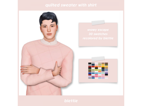 AlphaLayer: Quilted Sweater & Shirt Combo (Tops, Sets, Male Fashion)