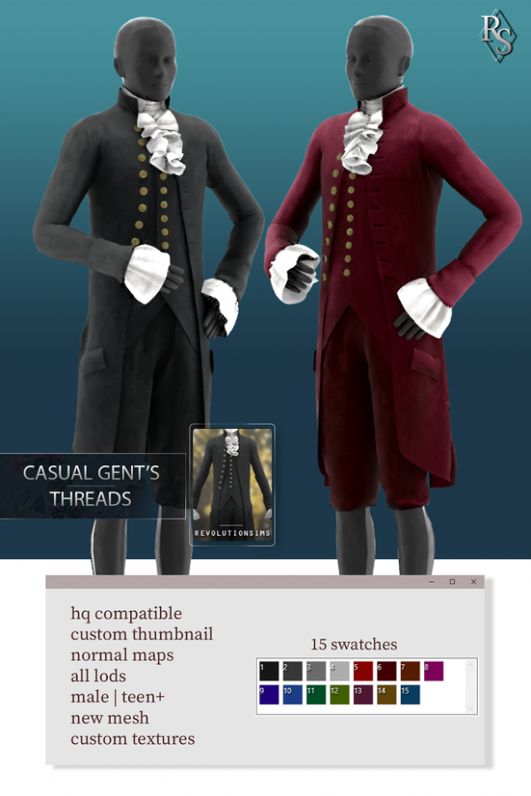 Revolution Sims: Dapper Casuals (TS4 Gentlemen’s Threads Collection) #AlphaCC