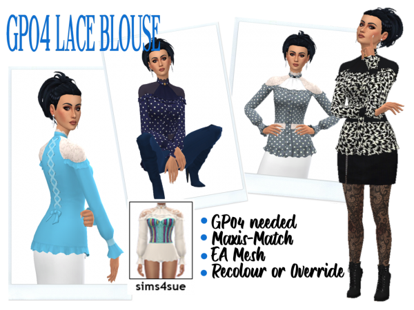Chic Charm: GP04 Lace Blouse (Elegant Female Tops & Clothing Sets)