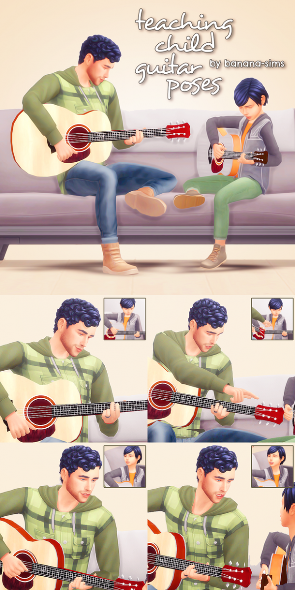 268137 teaching child guitar pose pack by banana sims by banana sims sims4 featured image
