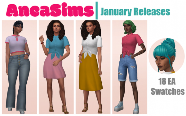 AncaSims’ January Lookbook (2021): Trendy Outfits & Dynamic Poses Collection