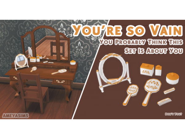 269113 you re so vain vanity set by ameyasims sims4 featured image