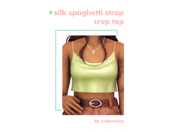 Silky Elegance by CuberSims: Chic Spaghetti Strap Crop Top (Fashion & Spa Collection)