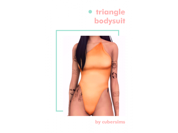 “CubeGlam: Versatile Triangle Bodysuit (Ears & Swim Accessory)” #FashionFusion